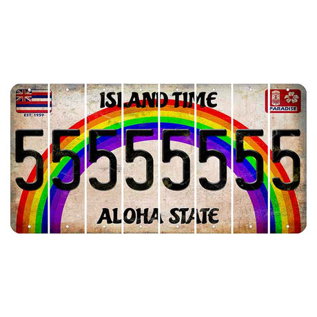 Hawaii Rainbow Island Time Cut License Plate Strips (Set of 8) 5