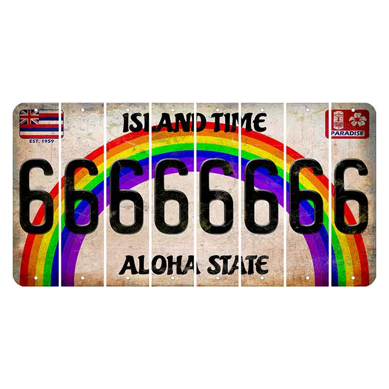 Hawaii Rainbow Island Time Cut License Plate Strips (Set of 8) 6