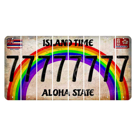 Hawaii Rainbow Island Time Cut License Plate Strips (Set of 8) 7