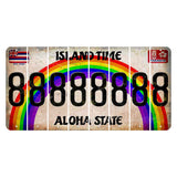 Hawaii Rainbow Island Time Cut License Plate Strips (Set of 8) 8