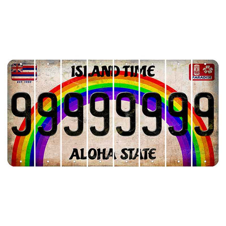 Hawaii Rainbow Island Time Cut License Plate Strips (Set of 8) 9