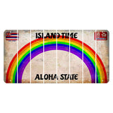 Hawaii Rainbow Island Time Cut License Plate Strips (Set of 8) Blank