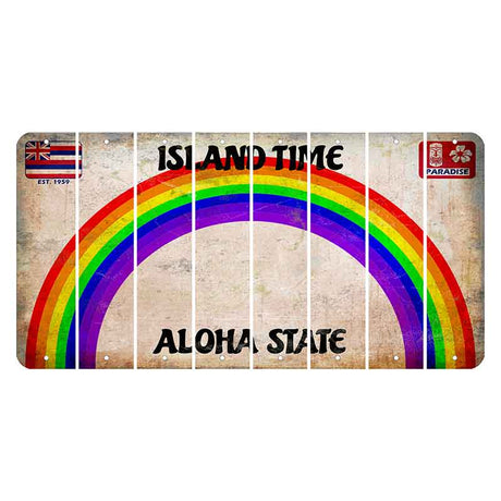 Hawaii Rainbow Island Time Cut License Plate Strips (Set of 8) Blank