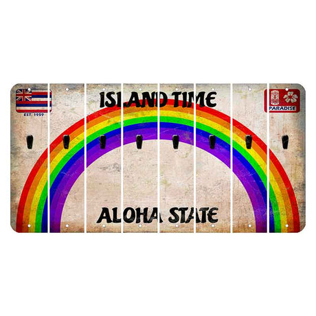 Hawaii Rainbow Island Time Cut License Plate Strips (Set of 8) Apostrophe