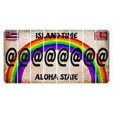 Hawaii Rainbow Island Time Cut License Plate Strips (Set of 8) At Sign