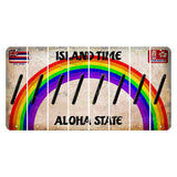 Hawaii Rainbow Island Time Cut License Plate Strips (Set of 8) Forward Slash