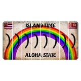 Hawaii Rainbow Island Time Cut License Plate Strips (Set of 8) Parenthesis - Right