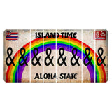 Hawaii Rainbow Island Time Cut License Plate Strips (Set of 8) And Sign