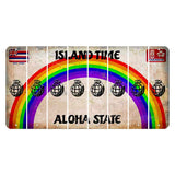Hawaii Rainbow Island Time Cut License Plate Strips (Set of 8) Grenade