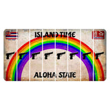 Hawaii Rainbow Island Time Cut License Plate Strips (Set of 8) Handgun