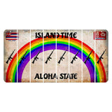 Hawaii Rainbow Island Time Cut License Plate Strips (Set of 8) Rifle