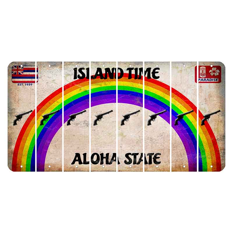 Hawaii Rainbow Island Time Cut License Plate Strips (Set of 8) Revolver
