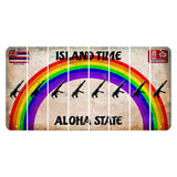 Hawaii Rainbow Island Time Cut License Plate Strips (Set of 8) Submachine Gun