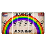 Hawaii Rainbow Island Time Cut License Plate Strips (Set of 8) Bowling