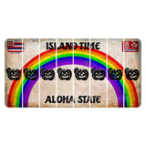 Hawaii Rainbow Island Time Cut License Plate Strips (Set of 8) Pumpkin