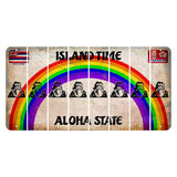 Hawaii Rainbow Island Time Cut License Plate Strips (Set of 8) Santa Claus