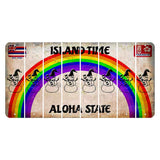 Hawaii Rainbow Island Time Cut License Plate Strips (Set of 8) Snowman