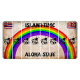 Hawaii Rainbow Island Time Cut License Plate Strips (Set of 8) Ladybug