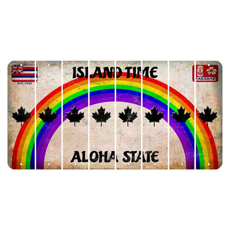 Hawaii Rainbow Island Time Cut License Plate Strips (Set of 8) Maple Leaf