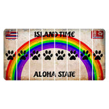 Hawaii Rainbow Island Time Cut License Plate Strips (Set of 8) Dog Paw