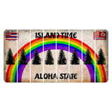 Hawaii Rainbow Island Time Cut License Plate Strips (Set of 8) Pine Tree