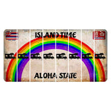 Hawaii Rainbow Island Time Cut License Plate Strips (Set of 8) Camper