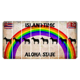 Hawaii Rainbow Island Time Cut License Plate Strips (Set of 8) Donkey