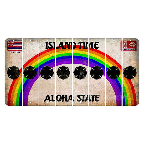 Hawaii Rainbow Island Time Cut License Plate Strips (Set of 8) Fire Badge