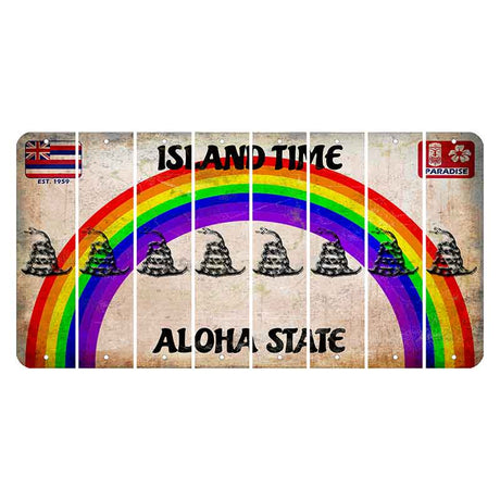 Hawaii Rainbow Island Time Cut License Plate Strips (Set of 8) Gadsden