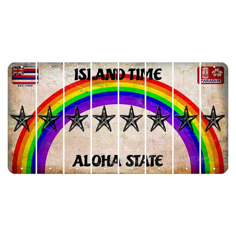 Hawaii Rainbow Island Time Cut License Plate Strips (Set of 8) Star Fish