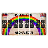 Hawaii Rainbow Island Time Cut License Plate Strips (Set of 8) Tiki