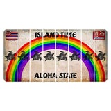 Hawaii Rainbow Island Time Cut License Plate Strips (Set of 8) Sea Turtle