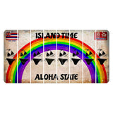 Hawaii Rainbow Island Time Cut License Plate Strips (Set of 8) Bikini