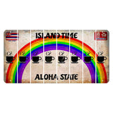 Hawaii Rainbow Island Time Cut License Plate Strips (Set of 8) Coffee Mug