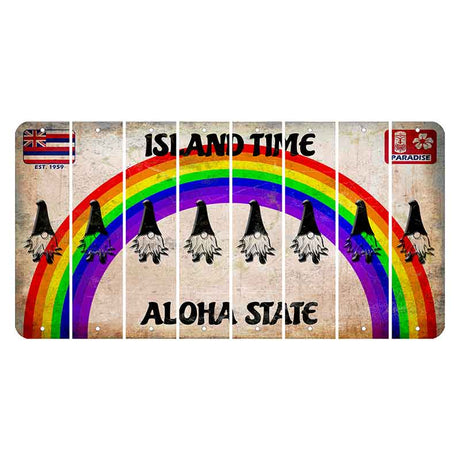Hawaii Rainbow Island Time Cut License Plate Strips (Set of 8) Gnome
