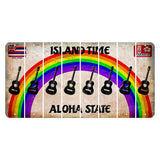 Hawaii Rainbow Island Time Cut License Plate Strips (Set of 8) Guitar