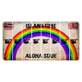 Hawaii Rainbow Island Time Cut License Plate Strips (Set of 8) Sloth