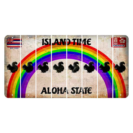 Hawaii Rainbow Island Time Cut License Plate Strips (Set of 8) Squirrel