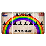 Hawaii Rainbow Island Time Cut License Plate Strips (Set of 8) Witches Hat