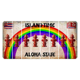 Hawaii Rainbow Island Time Cut License Plate Strips (Set of 8) Fire Hydrant