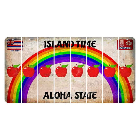 Hawaii Rainbow Island Time Cut License Plate Strips (Set of 8) Apple