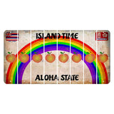 Hawaii Rainbow Island Time Cut License Plate Strips (Set of 8) Peach