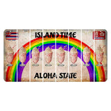 Hawaii Rainbow Island Time Cut License Plate Strips (Set of 8) Milkshake