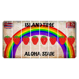 Hawaii Rainbow Island Time Cut License Plate Strips (Set of 8) Strawberry