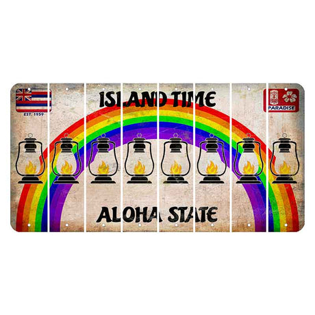 Hawaii Rainbow Island Time Cut License Plate Strips (Set of 8) Lantern