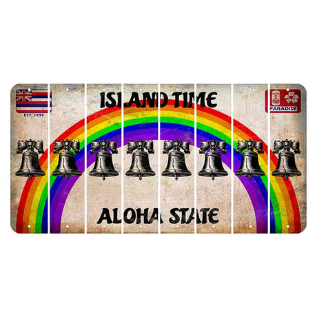 Hawaii Rainbow Island Time Cut License Plate Strips (Set of 8) Liberty Bell