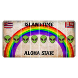 Hawaii Rainbow Island Time Cut License Plate Strips (Set of 8) Alien