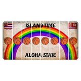 Hawaii Rainbow Island Time Cut License Plate Strips (Set of 8) Basketball