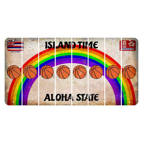 Hawaii Rainbow Island Time Cut License Plate Strips (Set of 8) Basketball