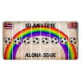 Hawaii Rainbow Island Time Cut License Plate Strips (Set of 8) Soccerball